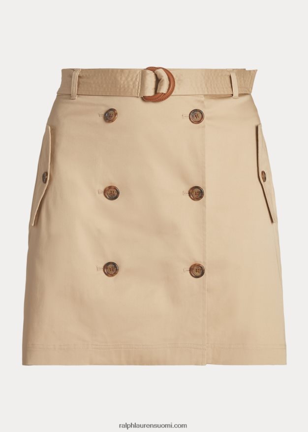 Ralph Lauren naiset vyöllinen mikrohiottu toimikas hame 0Z24ZR4671 koivunrusketus