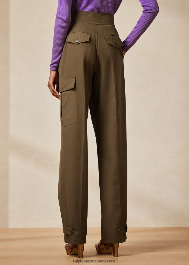 Ralph Lauren naiset Anniston puuvilla cargo housut 0Z24ZR9296 oliivi