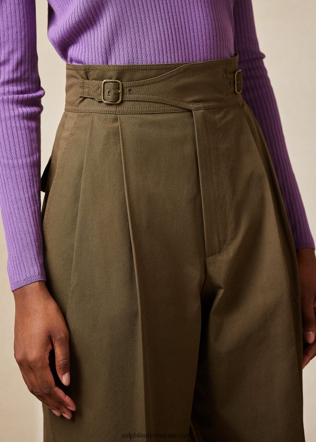 Ralph Lauren naiset Anniston puuvilla cargo housut 0Z24ZR9296 oliivi