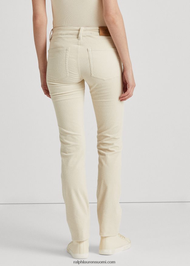 Ralph Lauren naiset Joustava vakosametti keskikorkeat suorat housut 0Z24ZR9504 mascarpone-kermaa