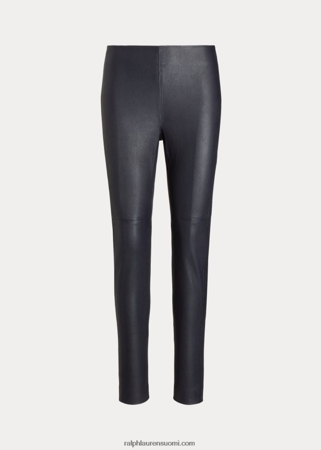 Ralph Lauren naiset Joustavat nahkaiset nilkkahousut 0Z24ZR9558 laivasto