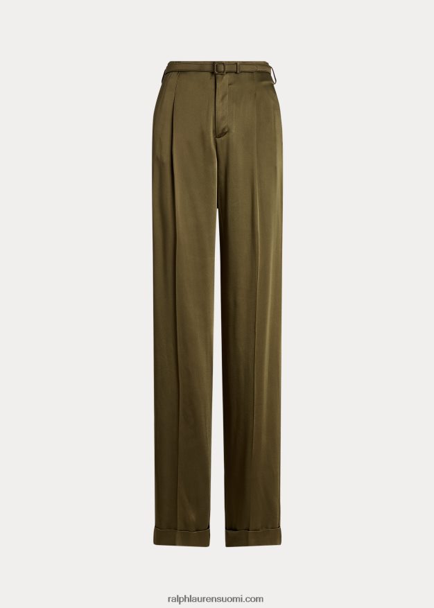 Ralph Lauren naiset acklie vasaratut satiinihousut 0Z24ZR9301 oliivi