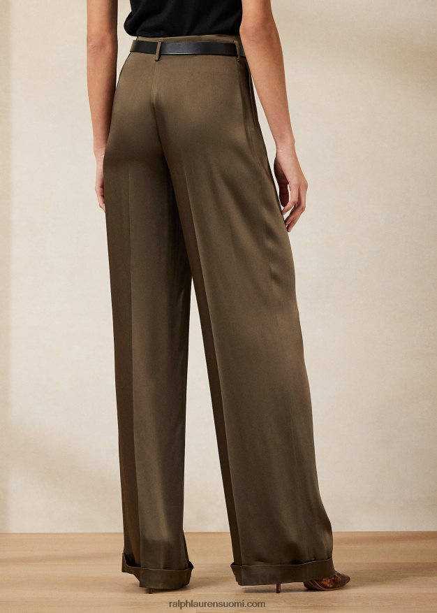 Ralph Lauren naiset acklie vasaratut satiinihousut 0Z24ZR9301 oliivi