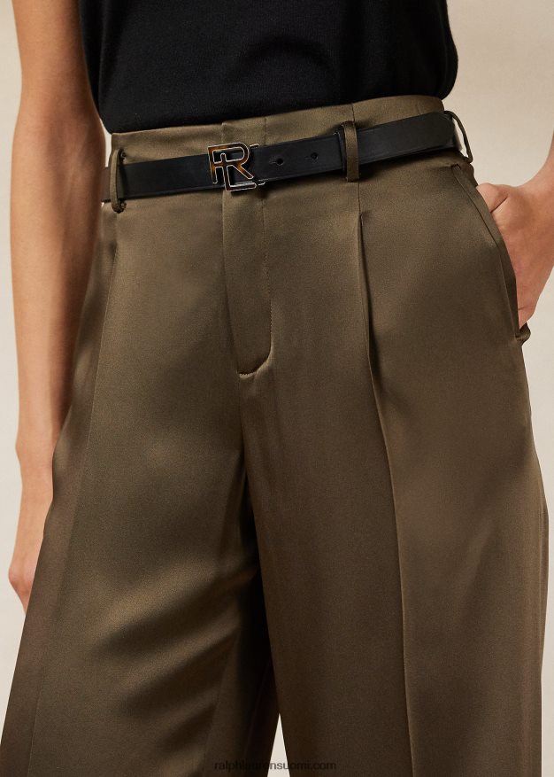 Ralph Lauren naiset acklie vasaratut satiinihousut 0Z24ZR9301 oliivi