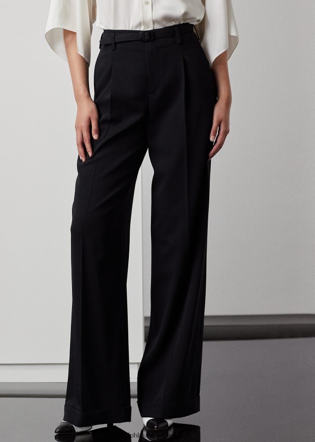 Ralph Lauren naiset acklie wool gabardiinihousut 0Z24ZR3530 musta