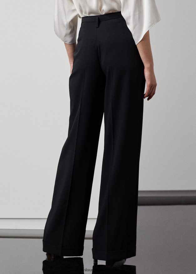 Ralph Lauren naiset acklie wool gabardiinihousut 0Z24ZR3530 musta