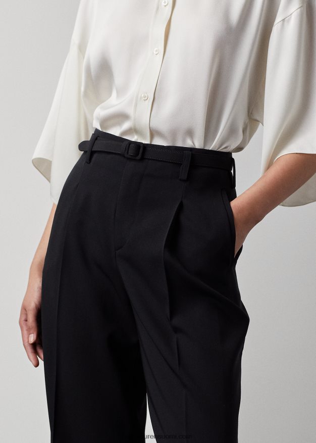 Ralph Lauren naiset acklie wool gabardiinihousut 0Z24ZR3530 musta