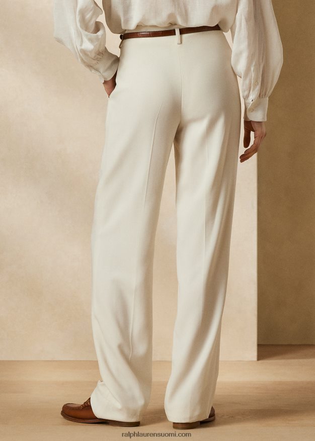 Ralph Lauren naiset acklie wool gabardiinihousut 0Z24ZR9276 kerma