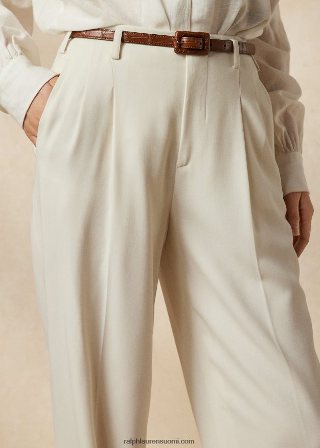 Ralph Lauren naiset acklie wool gabardiinihousut 0Z24ZR9276 kerma