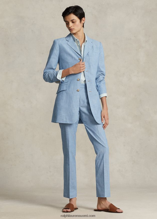 Ralph Lauren naiset chambray kick-flare lyhennetty housut 0Z24ZR3028 chambray