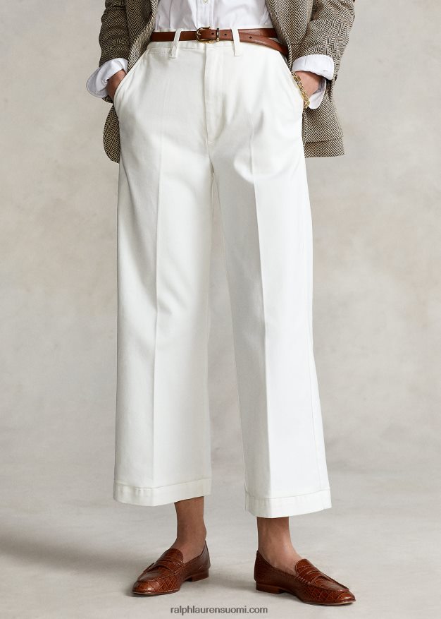 Ralph Lauren naiset chino leveälahkeiset housut 0Z24ZR2882 lämmin valkoinen