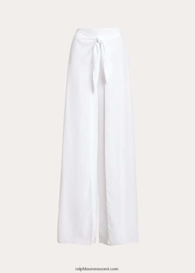 Ralph Lauren naiset edessä solmittava kreppihousu 0Z24ZR3888 valkoinen