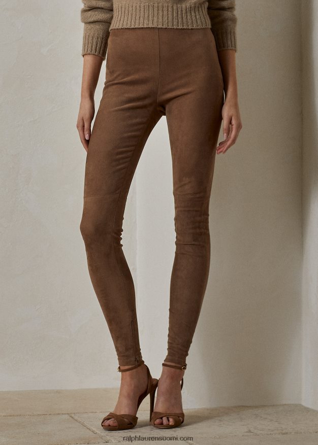 Ralph Lauren naiset eleanora stretch lampaan-mokkanahkahousut 0Z24ZR4766