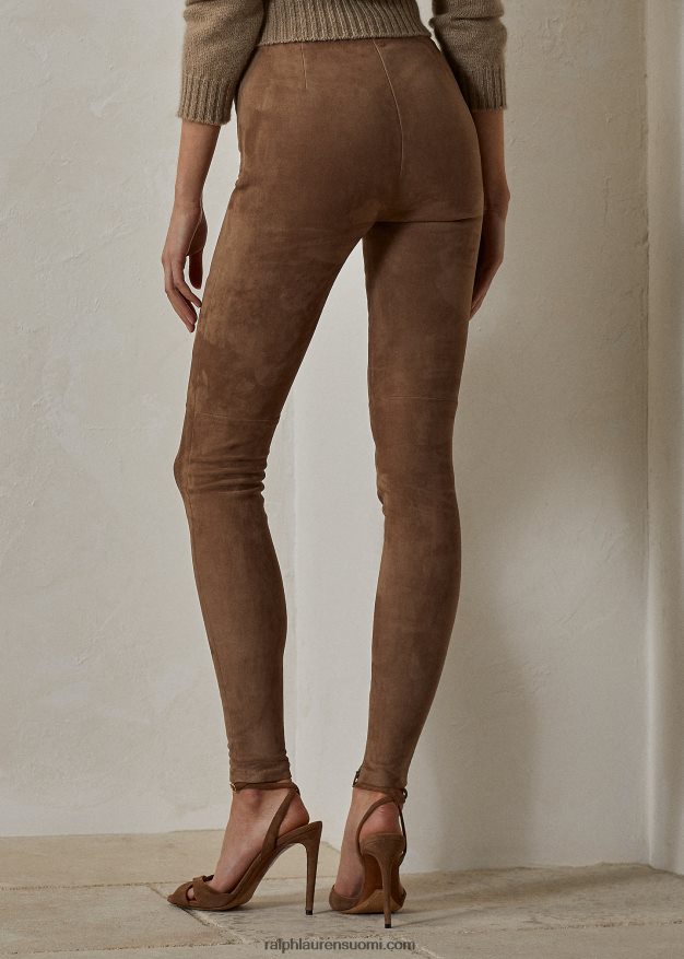 Ralph Lauren naiset eleanora stretch lampaan-mokkanahkahousut 0Z24ZR4766