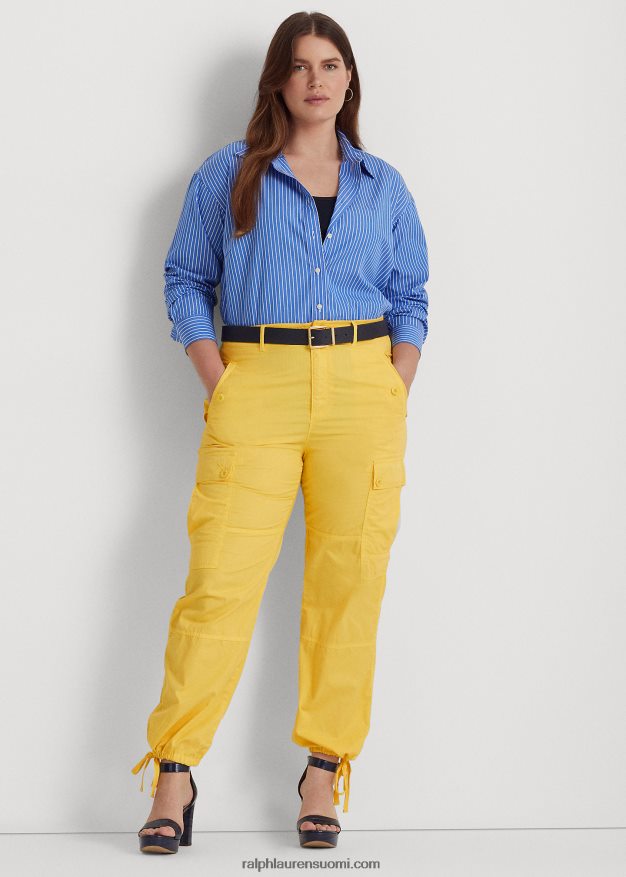 Ralph Lauren naiset höyhenpainoiset twill cargo -nilkkahousut 0Z24ZR4807 aurinkokalan keltainen