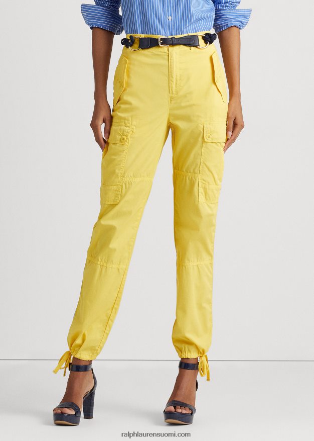 Ralph Lauren naiset höyhenpainoiset twill cargo -nilkkahousut 0Z24ZR4855 aurinkokalan keltainen
