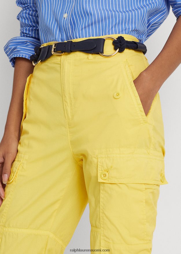Ralph Lauren naiset höyhenpainoiset twill cargo -nilkkahousut 0Z24ZR4855 aurinkokalan keltainen