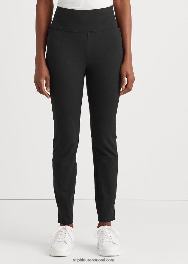 Ralph Lauren naiset joustavat puuvillaiset laihahousut 0Z24ZR3822 musta