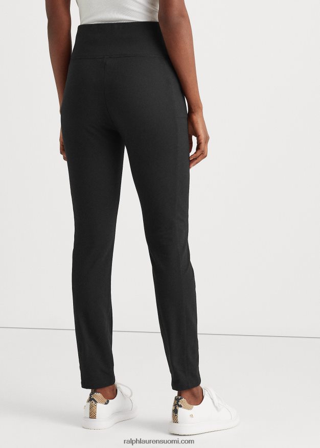 Ralph Lauren naiset joustavat puuvillaiset laihahousut 0Z24ZR3822 musta
