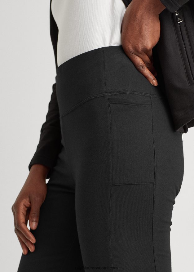 Ralph Lauren naiset joustavat puuvillaiset laihahousut 0Z24ZR3822 musta