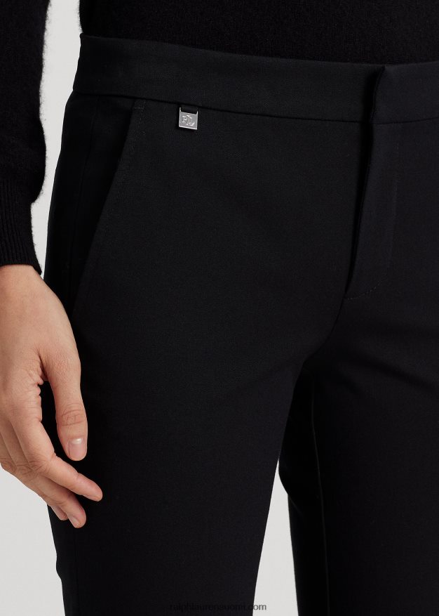 Ralph Lauren naiset joustavat puuvillaiset laihahousut 0Z24ZR4167 musta