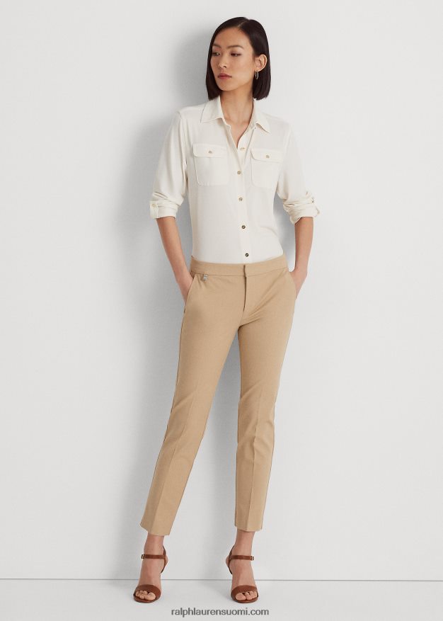 Ralph Lauren naiset joustavat puuvillaiset laihahousut 0Z24ZR4168 koivunrusketus