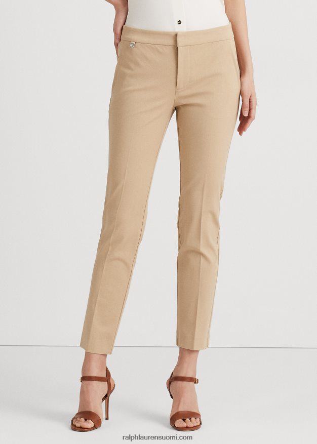 Ralph Lauren naiset joustavat puuvillaiset laihahousut 0Z24ZR4168 koivunrusketus