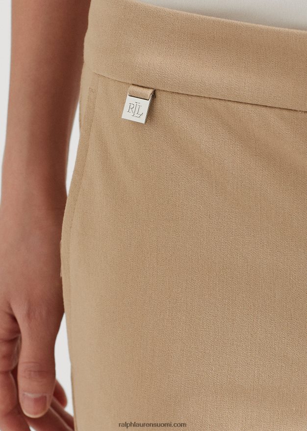 Ralph Lauren naiset joustavat puuvillaiset laihahousut 0Z24ZR4168 koivunrusketus