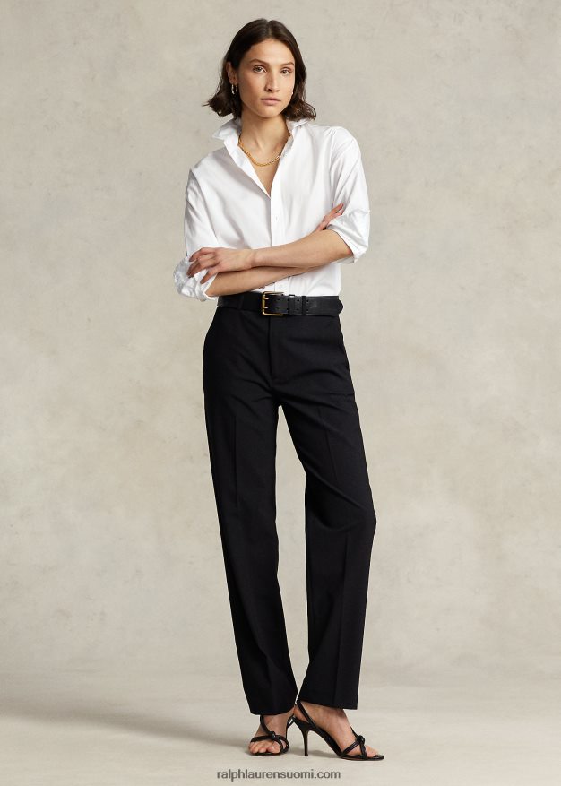 Ralph Lauren naiset joustavat suoralahkeiset housut 0Z24ZR4756 musta