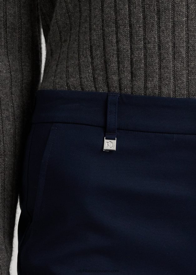 Ralph Lauren naiset kaksipuoliset joustavat puuvillahousut 0Z24ZR4176 laivasto