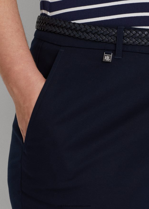 Ralph Lauren naiset kaksipuoliset joustavat puuvillahousut 0Z24ZR4634 laivasto