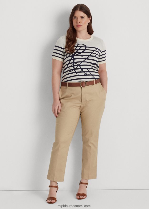 Ralph Lauren naiset kaksipuoliset joustavat puuvillahousut 0Z24ZR4635 koivunrusketus