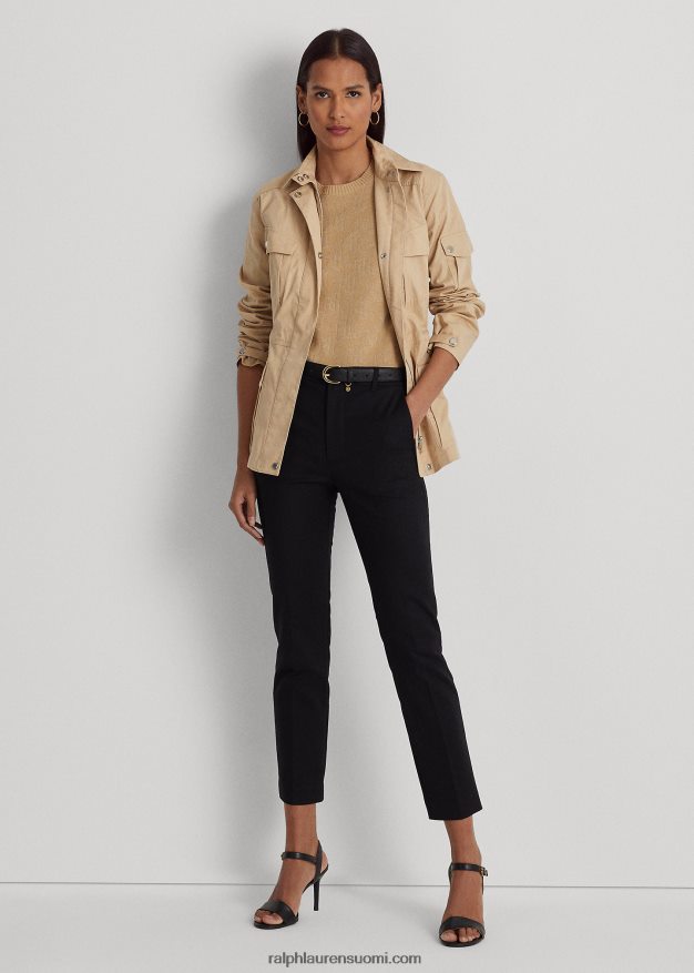 Ralph Lauren naiset kaksipuoliset joustavat puuvillahousut 0Z24ZR9587 musta