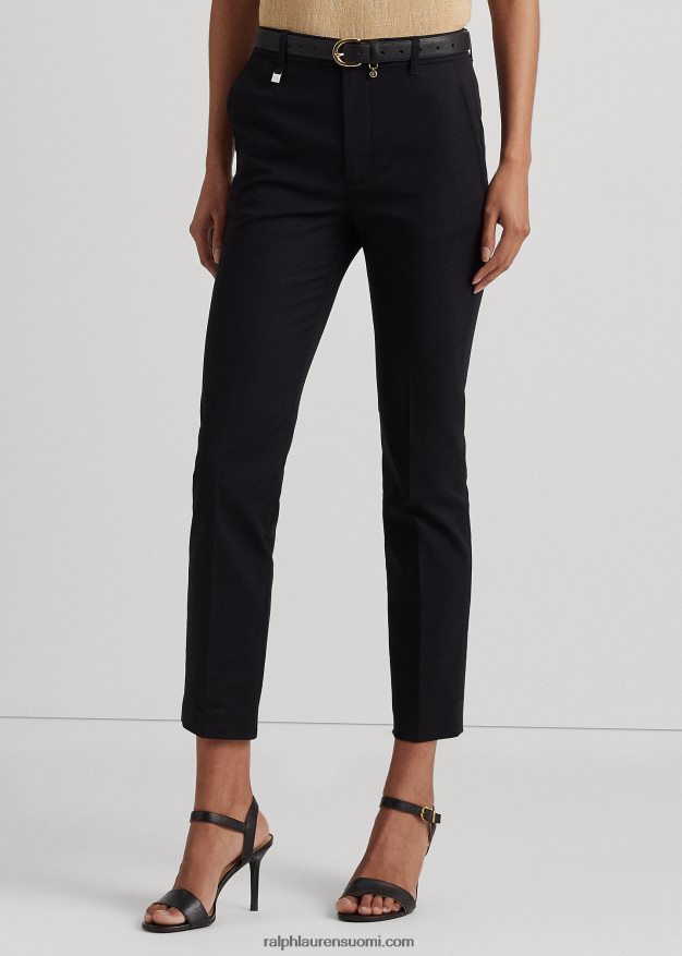 Ralph Lauren naiset kaksipuoliset joustavat puuvillahousut 0Z24ZR9587 musta