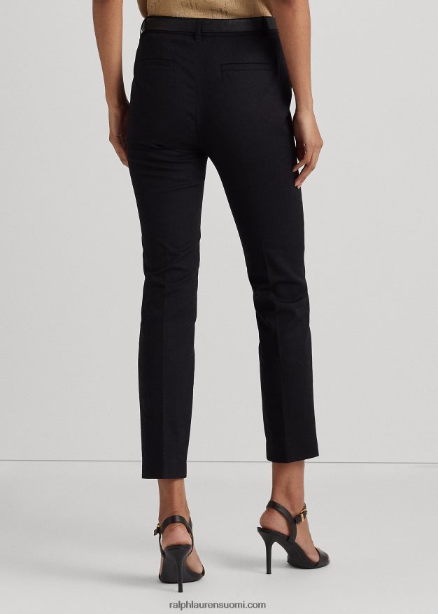 Ralph Lauren naiset kaksipuoliset joustavat puuvillahousut 0Z24ZR9587 musta