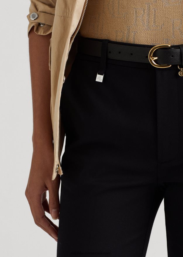 Ralph Lauren naiset kaksipuoliset joustavat puuvillahousut 0Z24ZR9587 musta