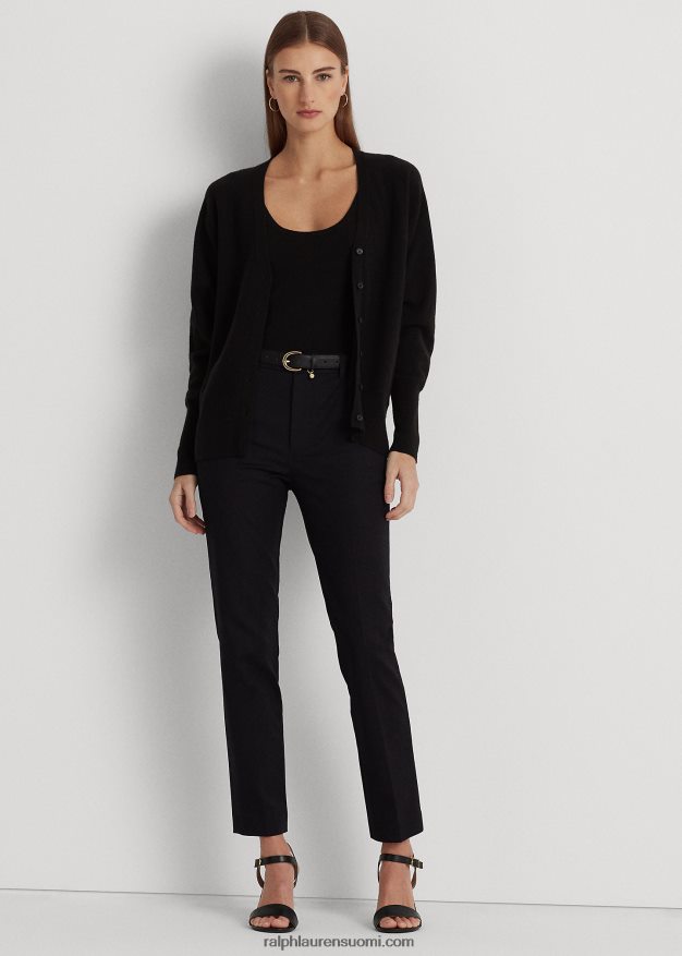 Ralph Lauren naiset kaksipuoliset joustavat puuvillahousut 0Z24ZR9587 musta