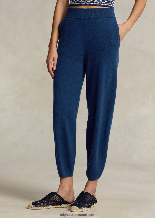 Ralph Lauren naiset kashmir lyhennetty kapeneva housu 0Z24ZR3134 laivasto