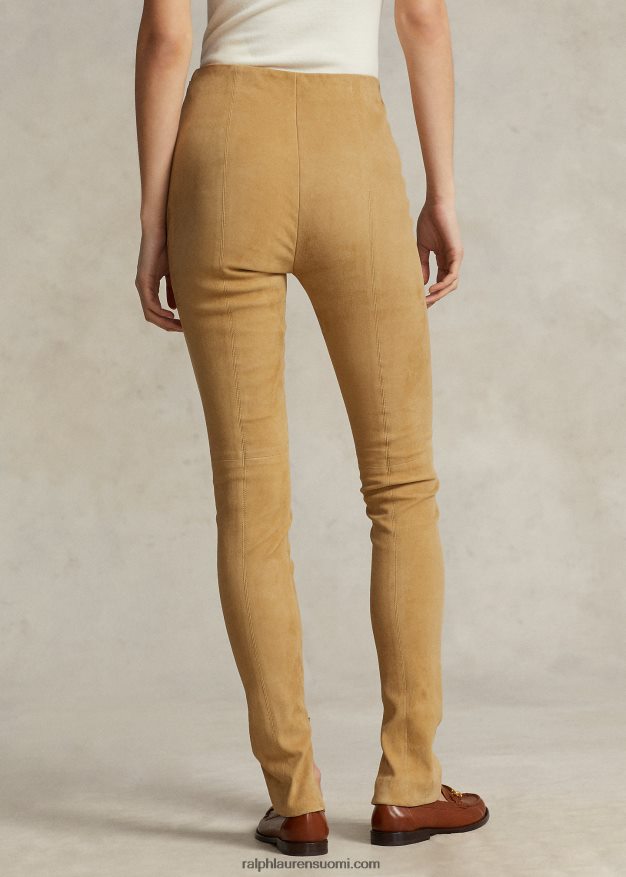 Ralph Lauren naiset lampaannahkainen mokka leggingsit 0Z24ZR3120 hiekka