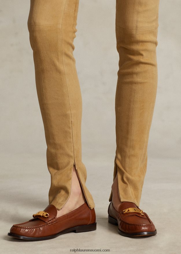 Ralph Lauren naiset lampaannahkainen mokka leggingsit 0Z24ZR3120 hiekka