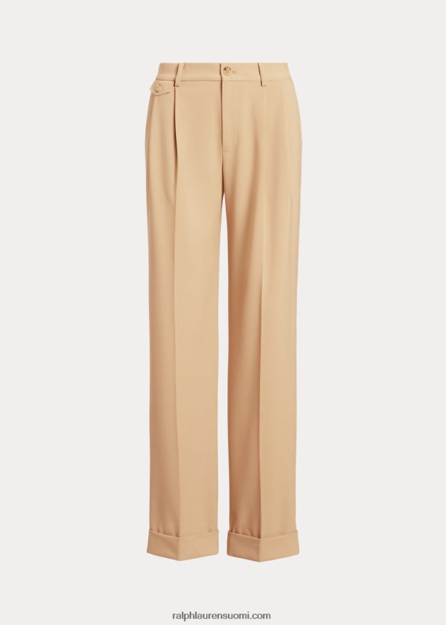 Ralph Lauren naiset laskostettu villasekoite toimikkaat housut 0Z24ZR4385 koivunrusketus
