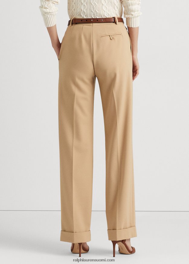 Ralph Lauren naiset laskostettu villasekoite toimikkaat housut 0Z24ZR4385 koivunrusketus
