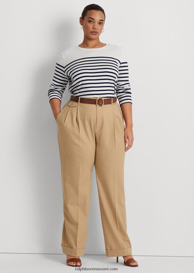 Ralph Lauren naiset laskostettu villasekoite toimikkaat housut 0Z24ZR4702 koivunrusketus