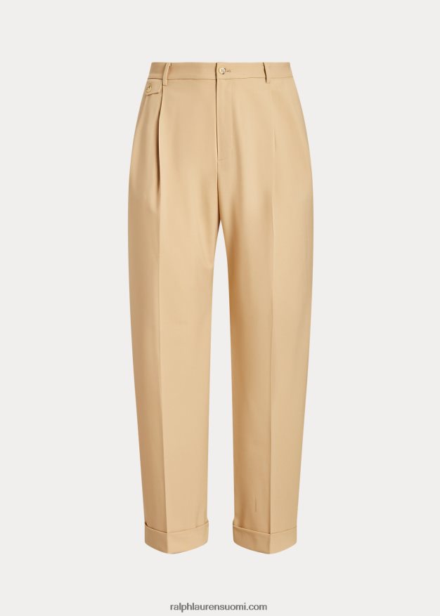 Ralph Lauren naiset laskostettu villasekoite toimikkaat housut 0Z24ZR4702 koivunrusketus