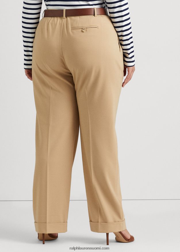 Ralph Lauren naiset laskostettu villasekoite toimikkaat housut 0Z24ZR4702 koivunrusketus