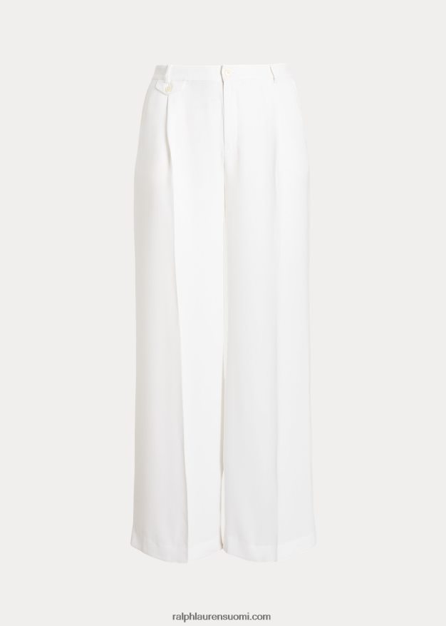 Ralph Lauren naiset laskostetut georgette-housut 0Z24ZR4805 valkoinen