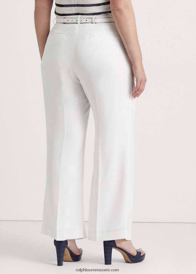 Ralph Lauren naiset laskostetut georgette-housut 0Z24ZR4805 valkoinen