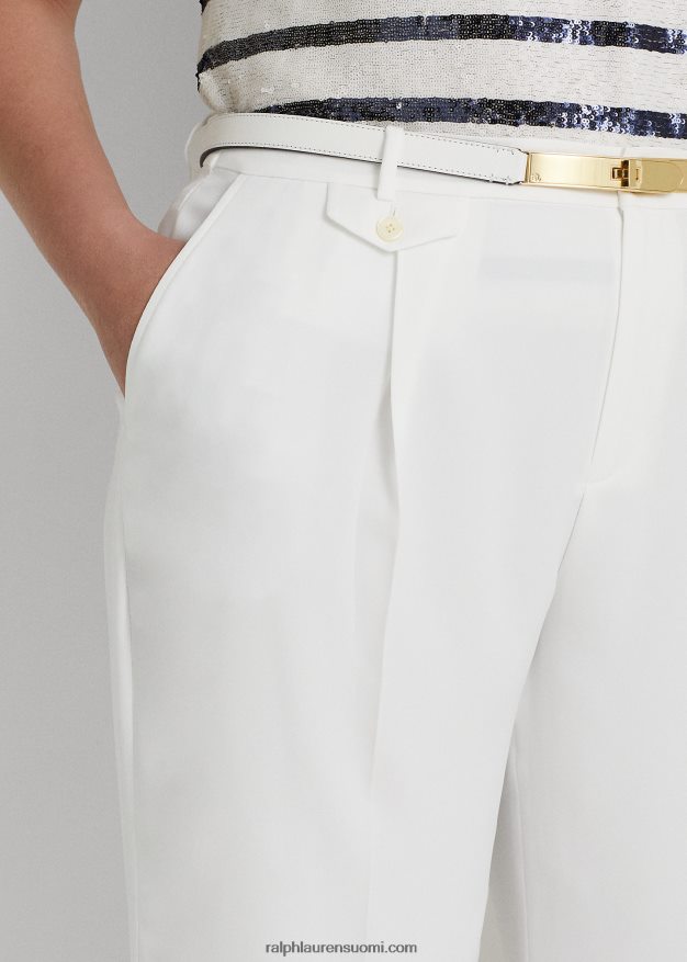 Ralph Lauren naiset laskostetut georgette-housut 0Z24ZR4805 valkoinen