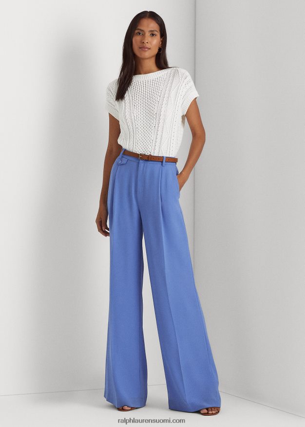 Ralph Lauren naiset laskostetut georgette-housut 0Z24ZR4893 uuden englannin sininen