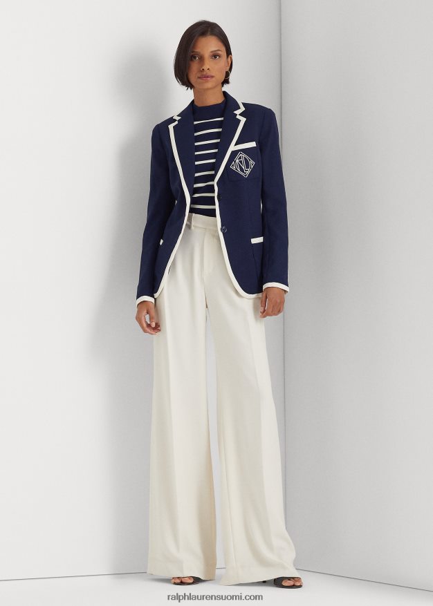 Ralph Lauren naiset laskostetut georgette-leveälahkeiset housut 0Z24ZR4045 mascarpone-kermaa